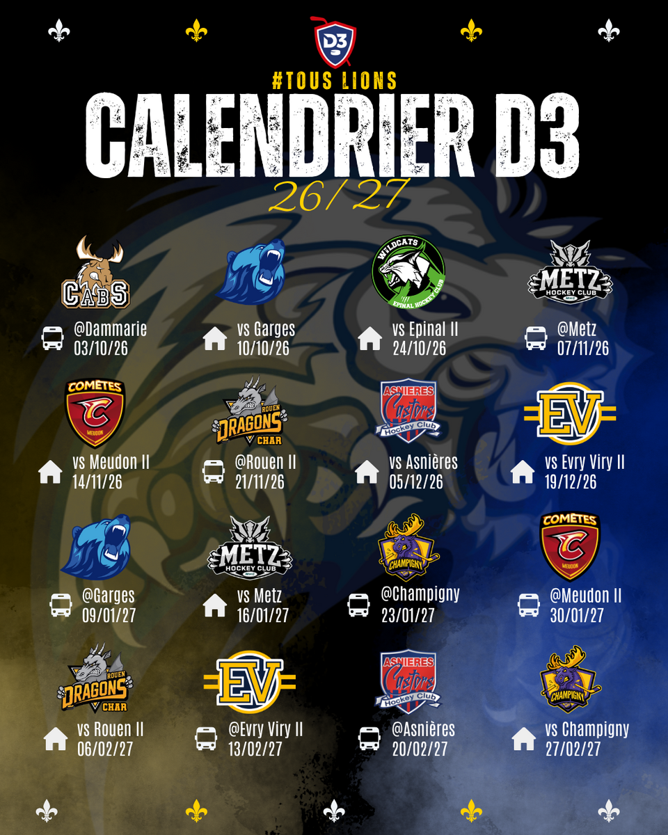 D3 CALENDRIER DES MATCHS 26/27