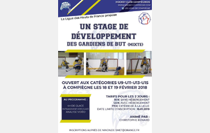 Le 18-19 Février - Stage de Ligue HDF - Gardien de But 