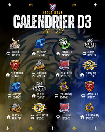 D3 CALENDRIER DES MATCHS 26/27